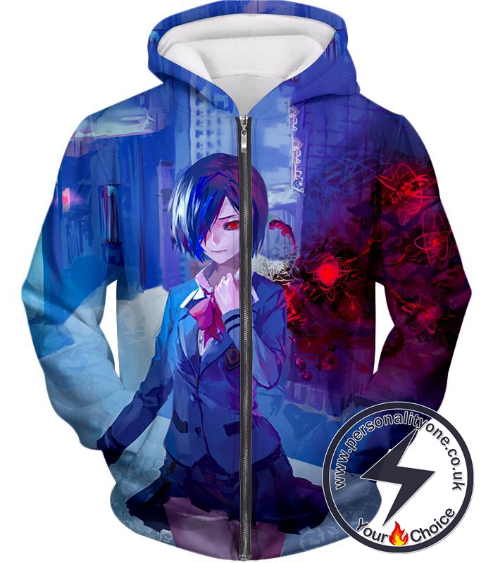 Tokyo Ghoul Super Cute Anime Girl Touka Kirishima Amazing Promo Zip Up Hoodie